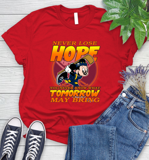 Buffalo Sabres NHL Hockey ootball Mickey Disney Never Lose Hope Women's T-Shirt 13