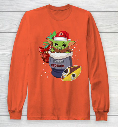 Washington Redskins Christmas Baby Yoda Star Wars Funny Happy NFL Long Sleeve T-Shirt 5
