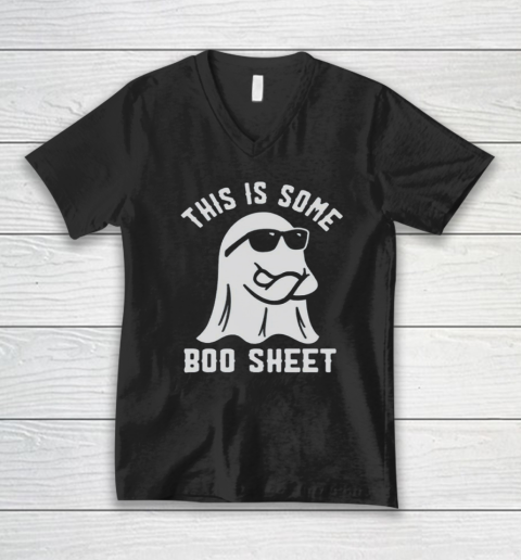 This Is Some Boo Sheet Shirt Funny Ghost Spooky Cute V-Neck T-Shirt