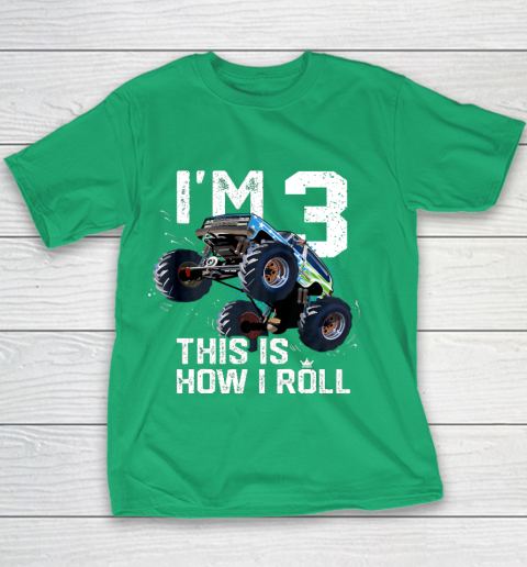 Monster Truck Green I Roll 3rd Birthday T Shirt Monster Truck Green I Roll 3rd Birthday T Shirt