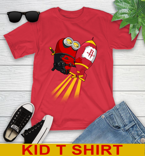 NBA Basketball Houston Rockets Deadpool Minion Marvel Shirt Youth T-Shirt 12 NBA Basketball Houston Rockets Deadpool Minion Marvel Shirt Youth T-Shirt - Image 12