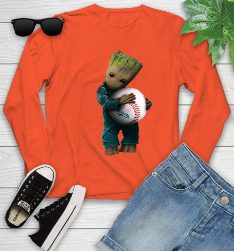 MLB Groot Guardians Of The Galaxy Baseball Sports Los Angeles Dodgers Youth Long Sleeve 4