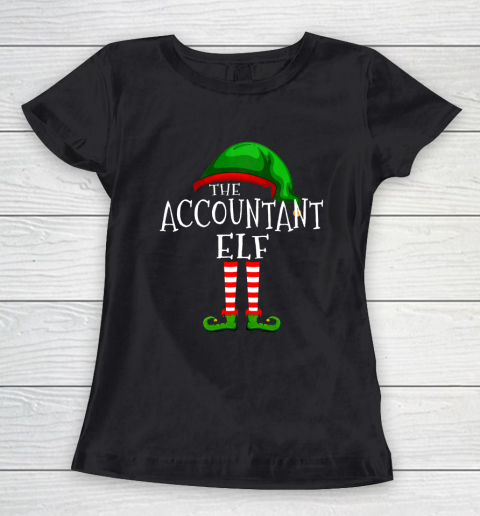 Accountant Elf Family Matching Group Christmas Gift Funny Women's T-Shirt