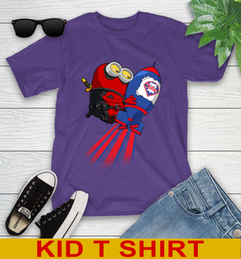 MLB Baseball Philadelphia Phillies Deadpool Minion Marvel Shirt Youth T-Shirt 3