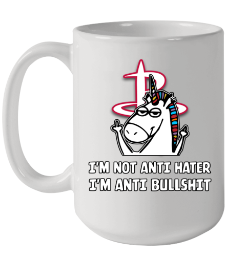 Houston Rockets NBA Basketball Unicorn I'm Not Anti Hater I'm Anti Bullshit Ceramic Mug 15oz