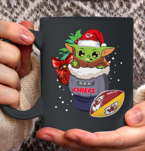 Kansas City Chiefs Christmas Baby Yoda Star Wars Funny Happy NFL Ceramic Mug 11oz