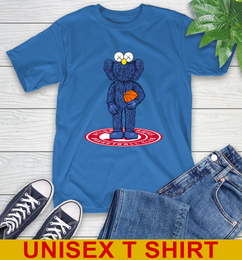 NBA Basketball Atlanta Hawks Kaws Bff Blue Figure Shirt T-Shirt 9