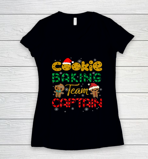 Cookie Baking Team Captain Gingerbread Christmas Women's V-Neck T-Shirt