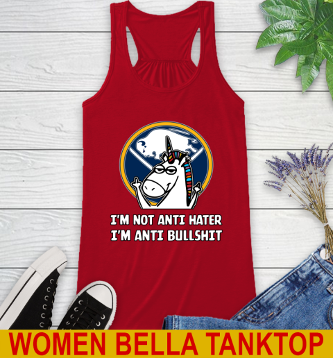 Buffalo Sabres NHL Hockey Unicorn I'm Not Anti Hater I'm Anti Bullshit Racerback Tank 6