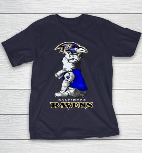 NFL Football My Cat Loves Baltimore Ravens Youth T-Shirt 2
