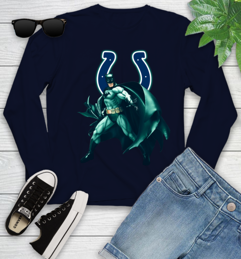 NFL Batman Football Sports Indianapolis Colts Youth Long Sleeve 3