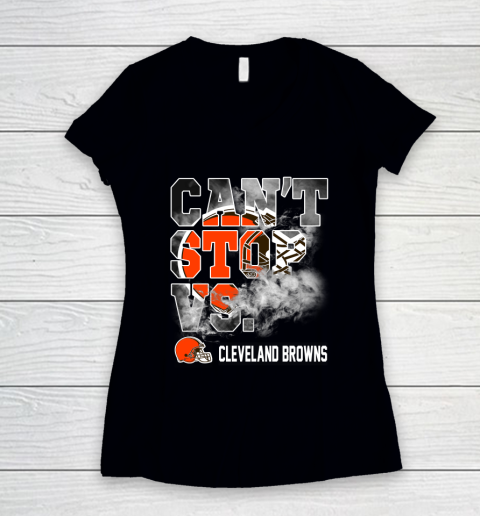NFL Cleveland Browns Can't Stop Vs Women's V-Neck T-Shirt