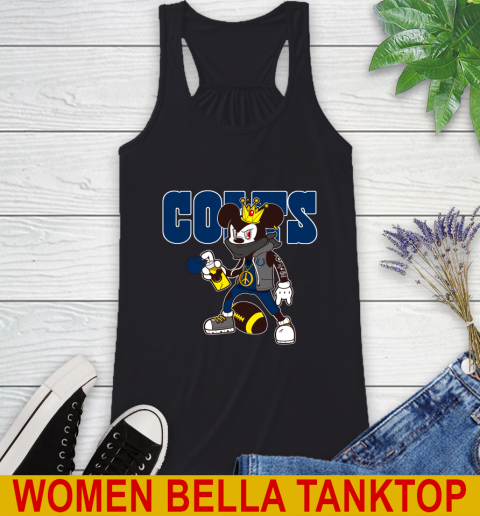 Indianapolis Colts NFL Football Mickey Peace Sign Sports Racerback Tank 2
