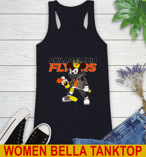 Philadelphia Flyers NHL Hockey Mickey Peace Sign Sports Racerback Tank 10