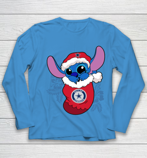 Dallas Cowboys Christmas Stitch In The Sock Funny Disney NFL Youth Long Sleeve 7