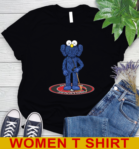 NHL Hockey Ottawa Senators Kaws Bff Blue Figure Shirt Women's T-Shirt 2