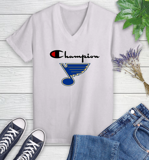 NHL Hockey St.Louis Blues Champion Shirt Women's V-Neck T-Shirt
