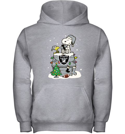 A Happy Christmas With Oakland Raiders Snoopy Youth Hoodie