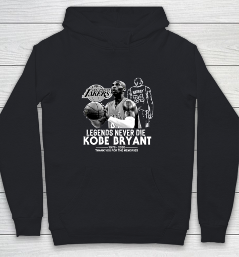 Kobe Bryant Legends Never Die 1978 2020 Thank You For The Memories Youth Hoodie