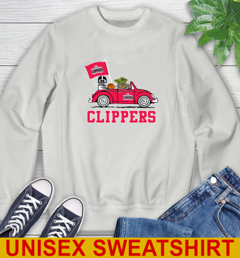 NBA Basketball LA Clippers Darth Vader Baby Yoda Driving Star Wars Shirt Sweatshirt 5
