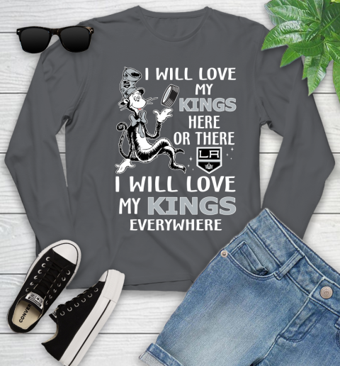 NHL Hockey Los Angeles Kings I Will Love My Kings Everywhere Dr Seuss Shirt Youth Long Sleeve 8