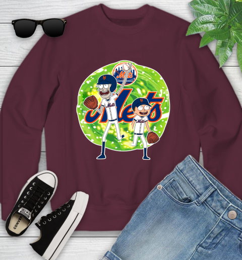 MLB New York Mets Rick And Morty Baseball Sports Youth Sweatshirt 5