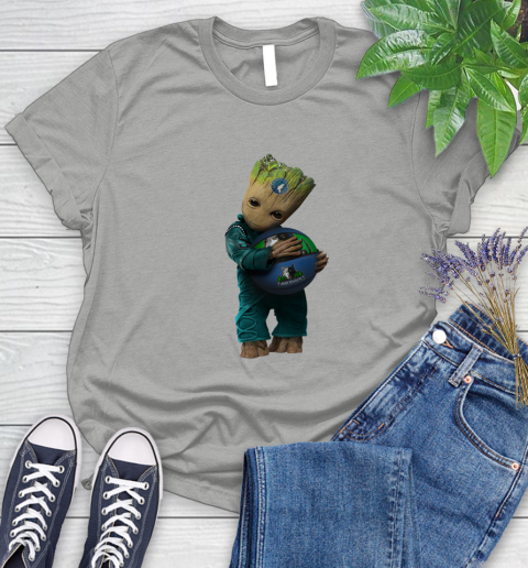NBA Groot Guardians Of The Galaxy Basketball Sports Minnesota Timberwolves Women's T-Shirt 10