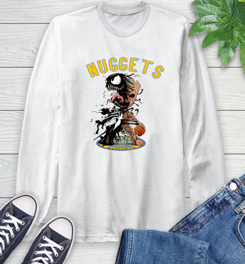NBA Denver Nuggets Basketball Venom Groot Guardians Of The Galaxy Long Sleeve T-Shirt
