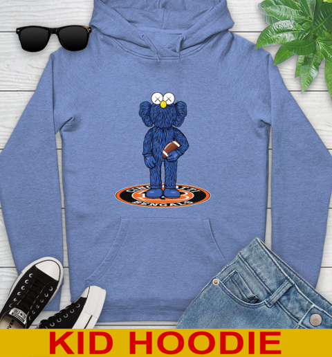 NFL Football Cincinnati Bengals Kaws Bff Blue Figure Shirt Youth Hoodie 12