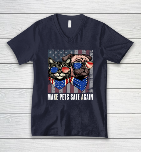 Make Pets Safe Again Trump Harris Debate Eating The Dogs Cat V-Neck T-Shirt 2