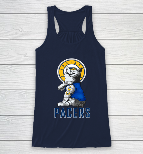 NBA Basketball My Cat Loves Indiana Pacers Racerback Tank 8