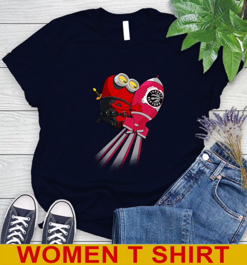 NBA Basketball Toronto Raptors Deadpool Minion Marvel Shirt Women's T-Shirt 2