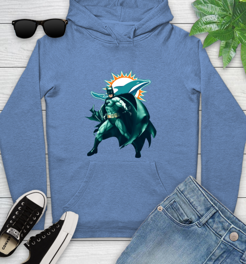 NFL Batman Football Sports Miami Dolphins Youth Hoodie 12
