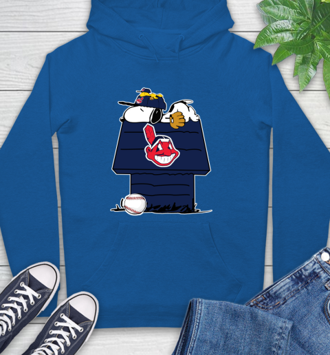 MLB Cleveland Indians Snoopy Woodstock The Peanuts Movie Baseball T Shirt Hoodie 9