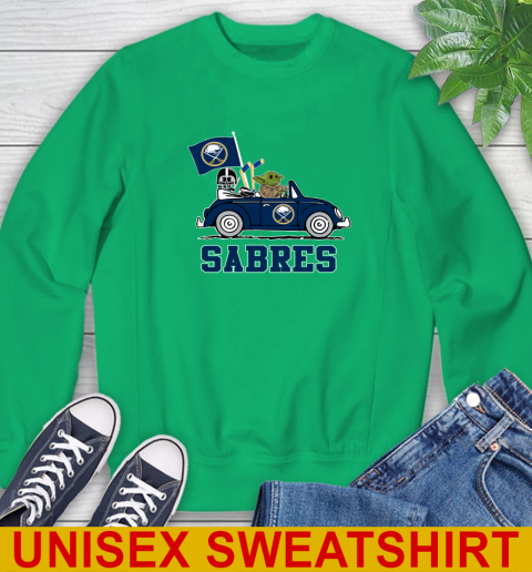 NHL Hockey Buffalo Sabres Darth Vader Baby Yoda Driving Star Wars Shirt Sweatshirt 6