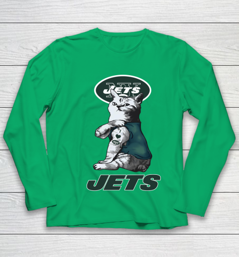 NFL Football My Cat Loves New York Jets Youth Long Sleeve 4