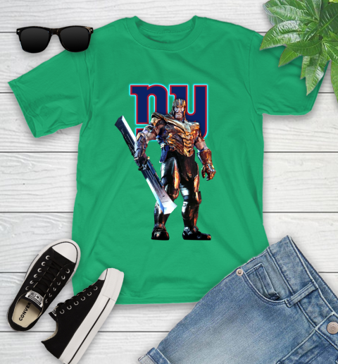 NFL Thanos Gauntlet Avengers Endgame Football New York Giants Youth T-Shirt 6