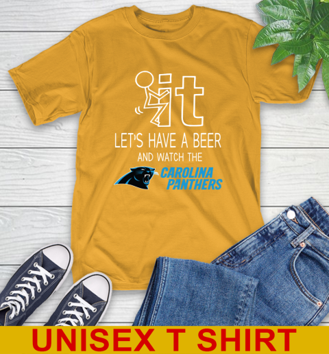 Carolina Panthers Football NFL Let's Have A Beer And Watch Your Team Sports T-Shirt 2