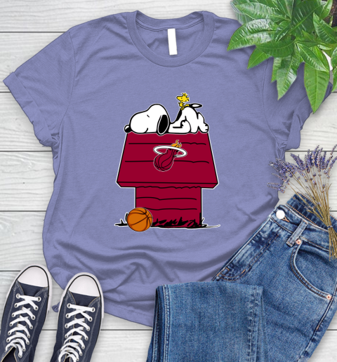 Miami Heat NBA Basketball Snoopy Woodstock The Peanuts Movie Women's T-Shirt 11