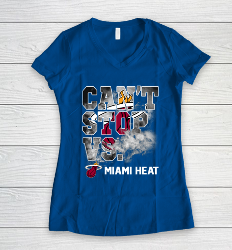 NBA Miami Heat Basketball Can't Stop Vs Women's V-Neck T-Shirt 7