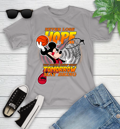 Portland Trail Blazers NBA Basketball Mickey Disney Never Lose Hope Youth T-Shirt 4