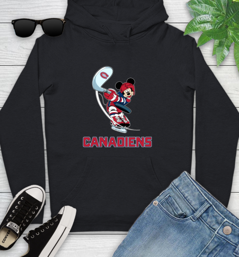 NHL Hockey Montreal Canadiens Cheerful Mickey Mouse Shirt Youth Hoodie