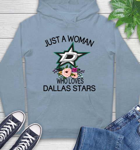 NHL Just A Woman Who Loves Dallas Stars Hockey Sports Hoodie 6