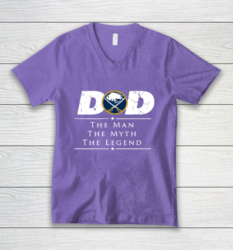 Buffalo Sabres NHL Ice Hockey Dad The Man The Myth The Legend V-Neck T-Shirt 8
