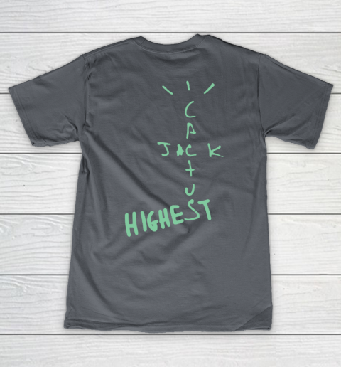 Travis Scott Jordan Cactus Jack Highest Olive Front And Back V-Neck T-Shirt 12