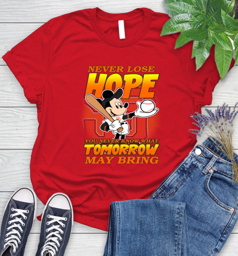 San Francisco Giants MLB Baseball Mickey Disney Never Lose Hope Women's T-Shirt 13
