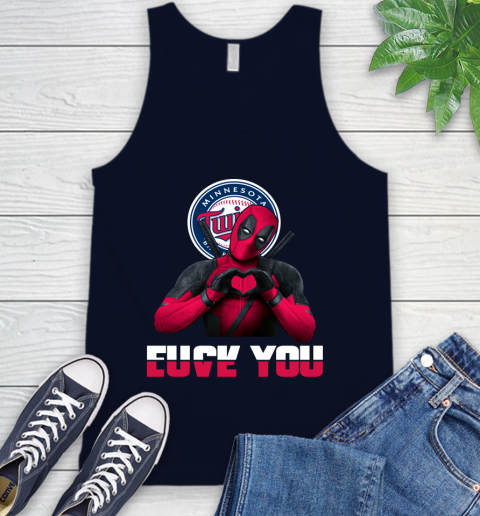 MLB Minnesota Twins Deadpool Love You Fuck You Baseball Sports Tank Top 2