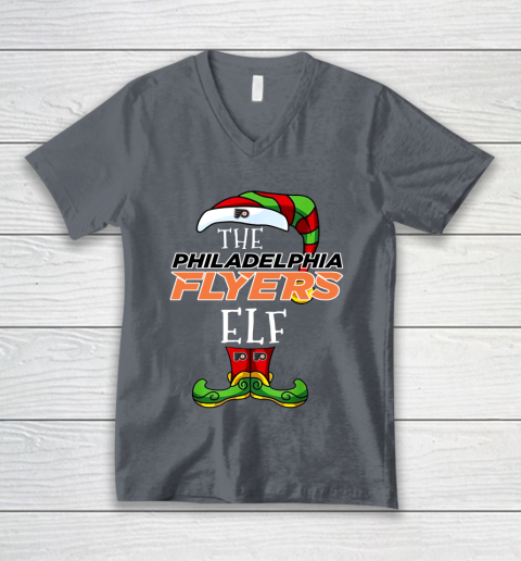 Philadelphia Flyers Christmas ELF Funny NHL V-Neck T-Shirt 4