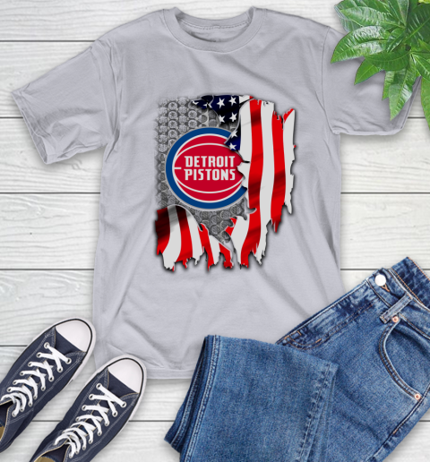 Detroit Pistons NBA Basketball American Flag T-Shirt 6