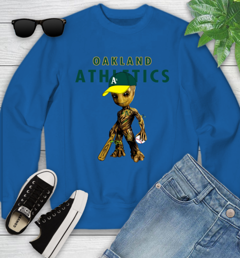 MLB Oakland Athletics Groot Guardians Of The Galaxy Baseball Youth Sweatshirt 8